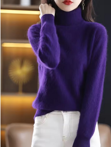 Women Sweater Turtleneck Knitted Pullovers Slim Soft Warm Female Long Sleeve
