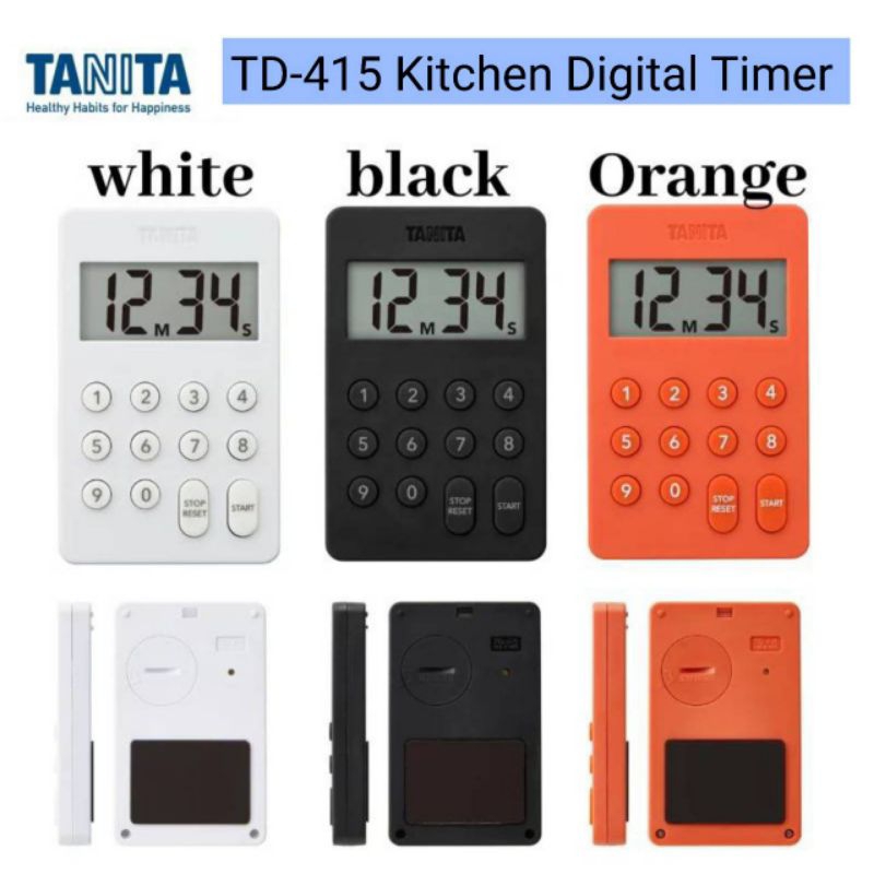 Tanita - นาฬิกาจับเวลาแบบปุ่มกดตัวเลข TD-415 Kitchen Digital Timer