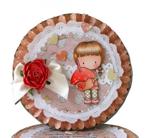 TP Birthday Cupcake Cherrie stamp แสตมป์ Rubber คุณภาพ เล็งตำแหน่งที่จะปั๊มได้ นำเข้าจาก USA