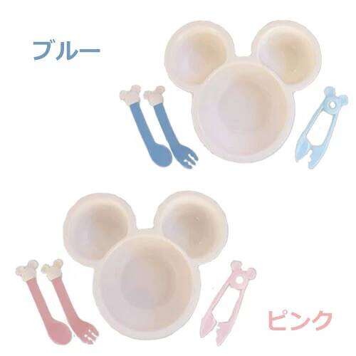 Disney first udon set ชุดชามเด็กก้นลึก 3 หลุม ลาย Mickey & Minnie - Nishiki