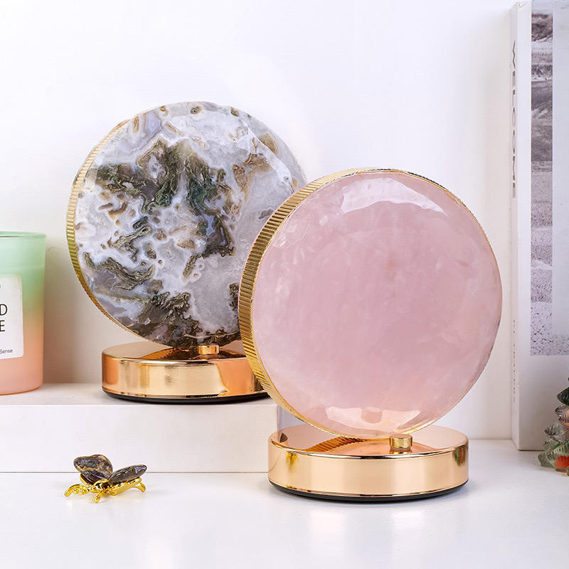 โคมไฟฮวงจุ้ยหินควอตซ์ธรรมชาติ