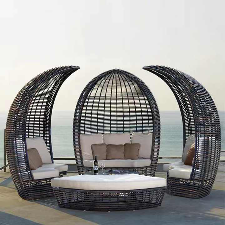 Weather Outdoor Sun Bed Patio Rattan Swimming Pool Furniture Sun Lounger