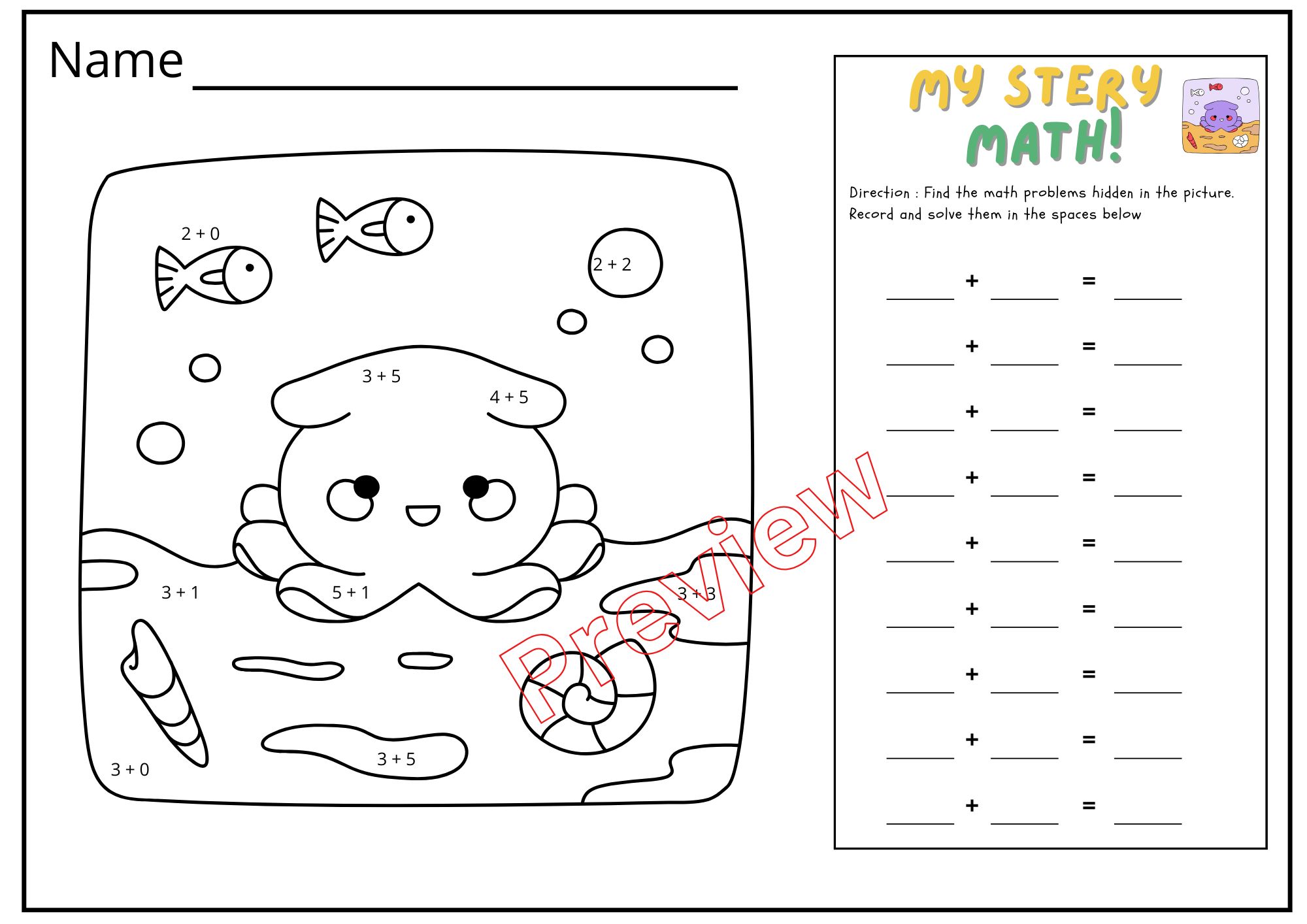 🍀ไฟล์ ใบงาน แบบฝึกนับตัวเลขระบายสี และการบวกเลขผลลัพธ์ไม่เกิน 20 สำหรับเด็กระดับ เตรียมอนุบาล - อนุบาล 3🍀