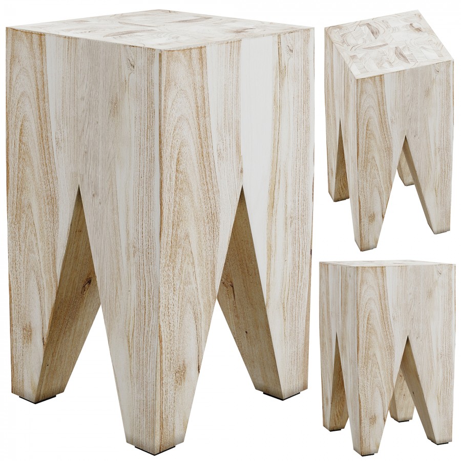 Furniture Solid Wood Vintage Small Square Stool Chair Modern