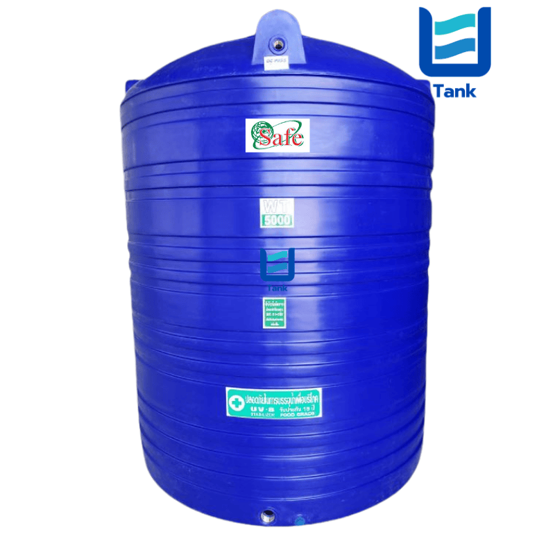 SAFE ถังเก็บน้ำ PE 5000 ลิตร สีเรียบมาตรฐาน รุ่น WT5000 มี 4 สี : ครีม,ขาว,น้ำเงิน,เทา