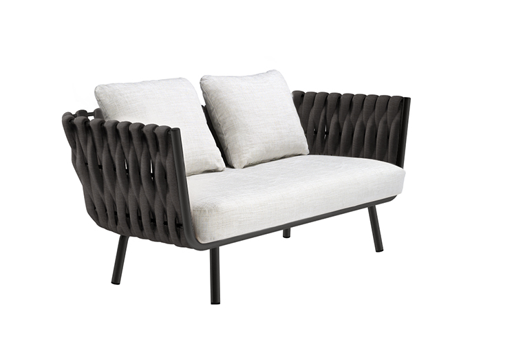 Outdoor Person Sofa Combination for Villa Balcony, Nordic Rattan Tea Table for Hotel Outdoor Courtyard Garden Leisure Furniture