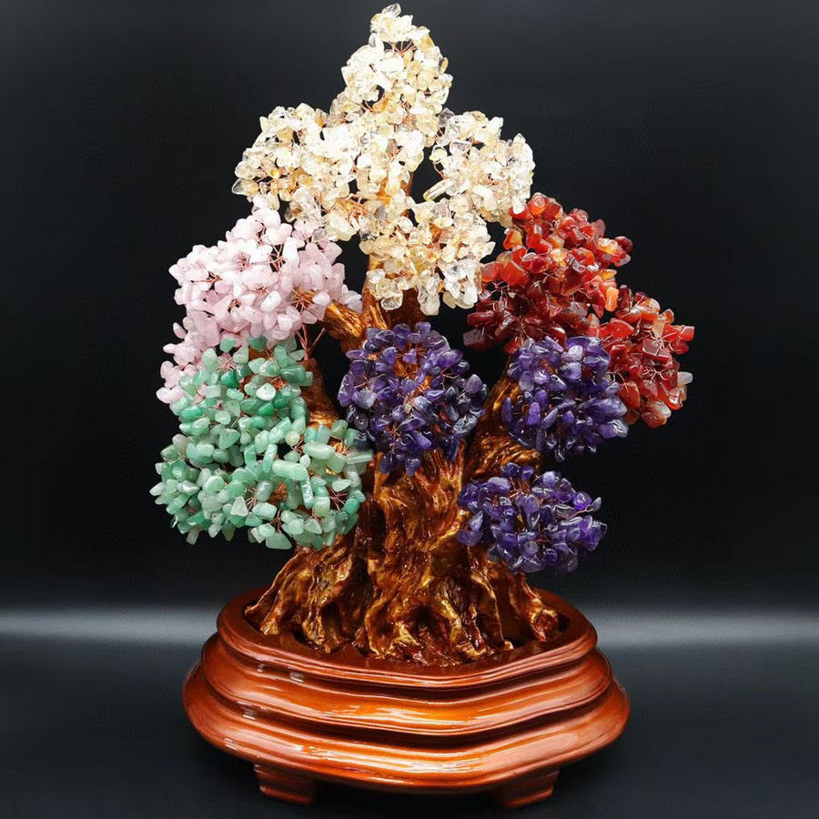 ต้นไม้หินธรรมชาติอเมทิสต์แท้-ฮวงจุ้ยเพิ่มพลังความรักความร่วมเย็น