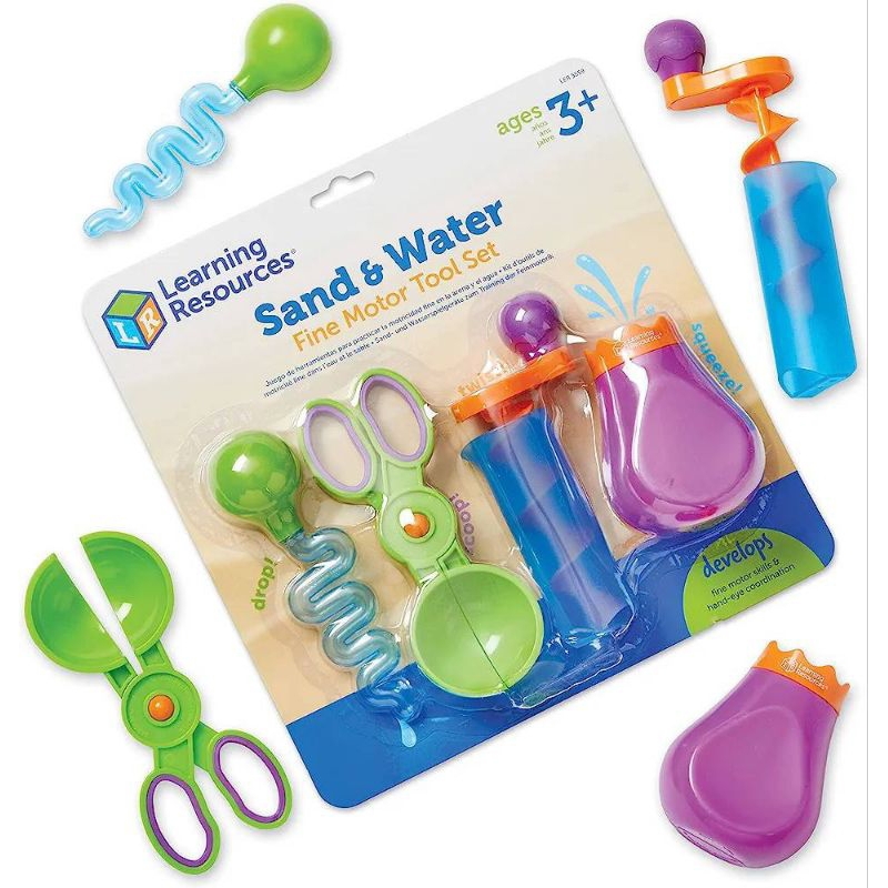 Learning Resources Sand & Water Fine Motor Set, 4 pcs ชุดอุปกรณ์ของเล่นทรายและน้ำ เสริมทักษะ