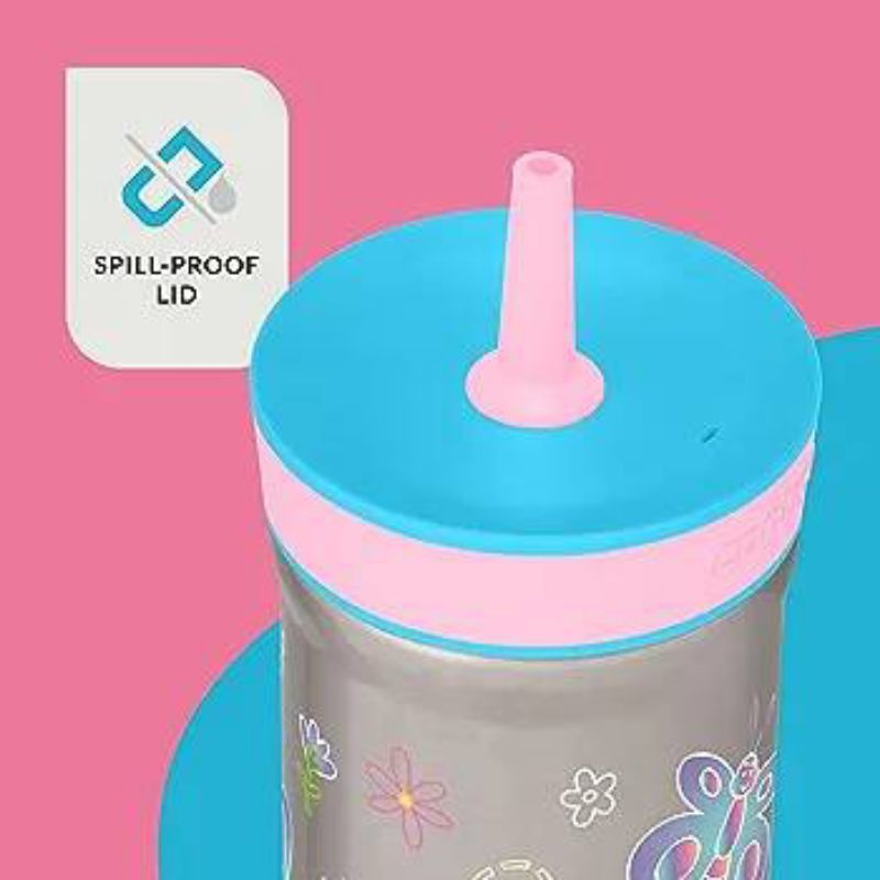 Contigo Leighton Vaccum-Insulated Kids Water Bottle with Spill-Proof Lid and Straw, 12oz. แก้วน้ำดื่มสแตนเลสแบบเก็บความเย็น