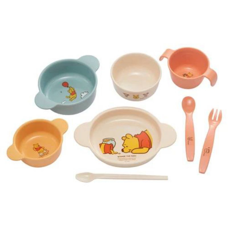 Combi - Winnie the Pooh enhancement set, 8 pcs ชุดทานอาหารเด็ก สำหรับเด็กเริ่มฝึกทานอาหาร