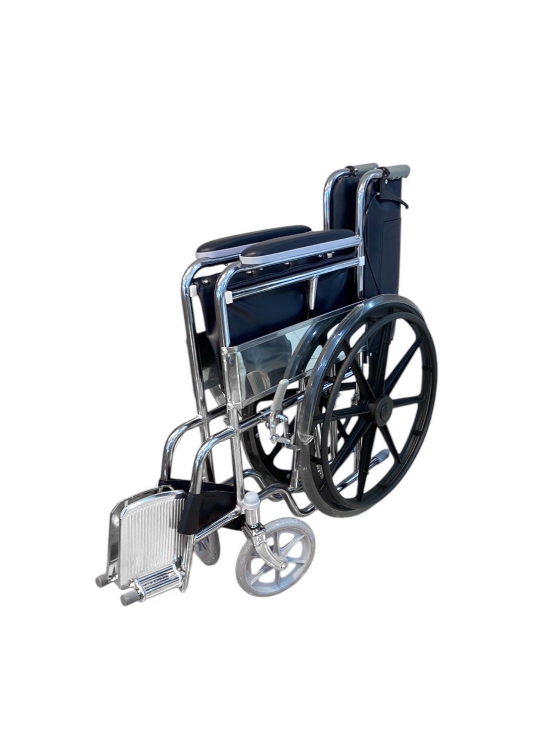 Sbay Care รถเข็นผู้ป่วยเหล็กชุบ มีเบรกมือ ล้อแม็ก CA905BH