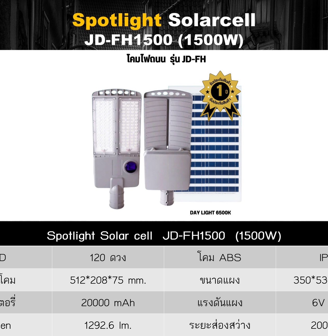 Spotlight Solarcell JD-FH1500