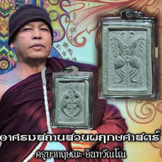 เทพภมรจำแลงหลังสาริกาคู่ ครูบากฤษณะ อินทวัณโณ สำนักสงฆ์เวฬุวัน จ.นครราชสีมา เลี่ยมกรอบอย่างดี