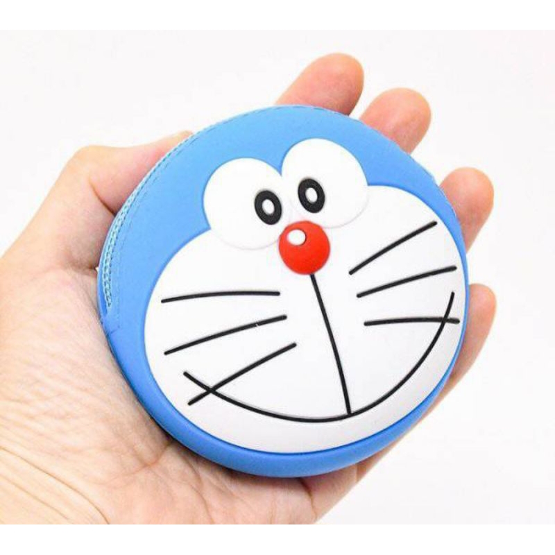 Doraemon Silicone Face Pouch - พวงกุญแจซิลิโคนห้อยกระเป๋า ใส่เหรียญ ลายโดเรม่อน