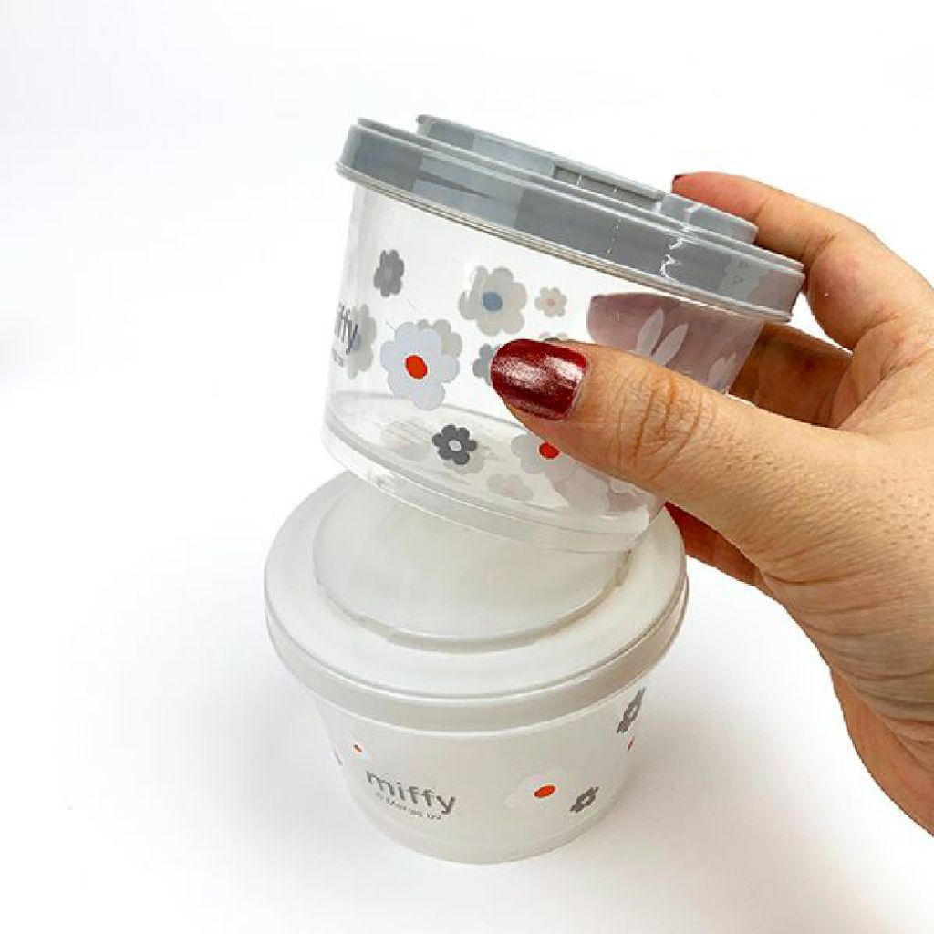 Skater - ชุดกล่องเก็บอาหาร 3 ใบแบบกลม วางซ้อนกันได้ ขนาด 240 ml. Jointed Thin-Walled Storage Container