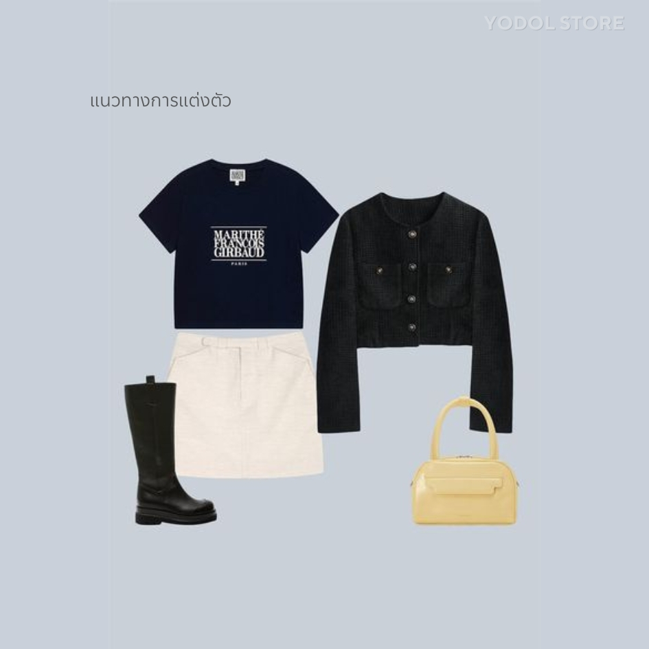 MARITHE W CLASSIC LOGO CROP TEE 8colors / เสื้อ Marithe