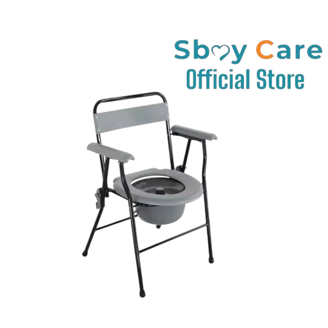 Sbay Care เก้าอี้นั่งถ่ายเหล็กชุบ สีเทา FY899A