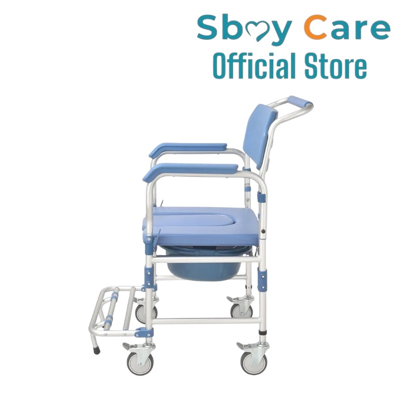 Sbay care เก้าอี้นั่งถ่ายอลูมิเนียมมีล้อ เปิดข้างได้ KDB697B03LY