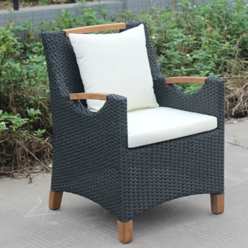 modern patio aluminum alloy cushion rattan indoor garden courtyard furniture dinning table and chair set