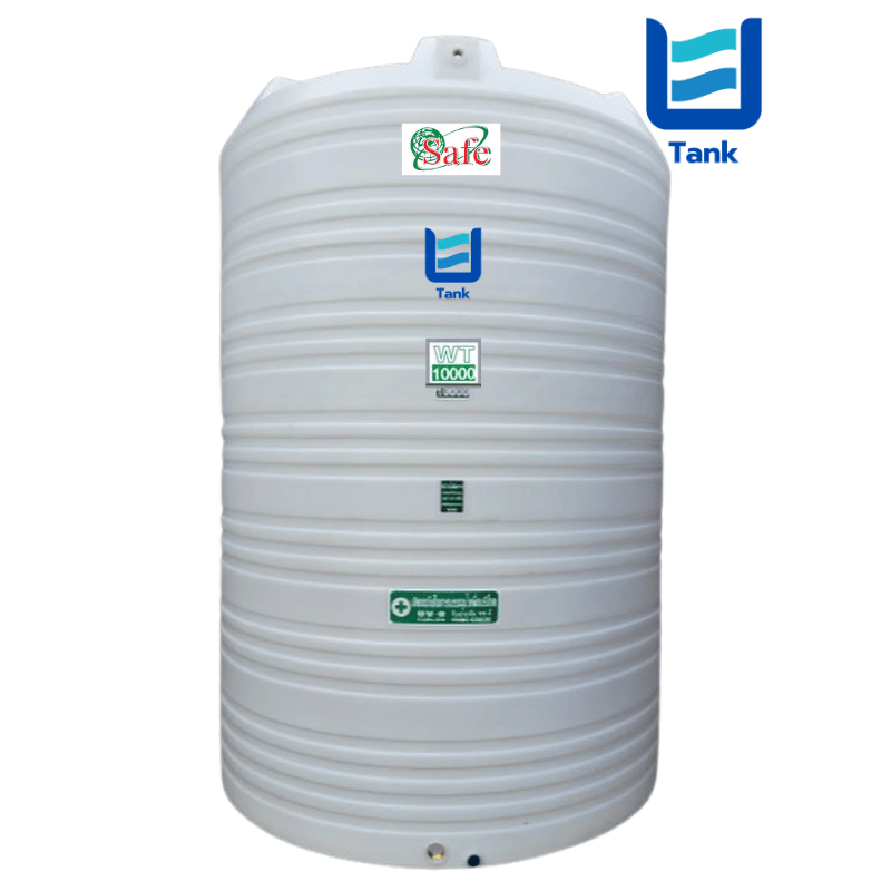 SAFE ถังเก็บน้ำ PE 10000 ลิตร สีเรียบมาตรฐาน รุ่น WT10000 มี 4 สี : ครีม,ขาว,น้ำเงิน,เทา