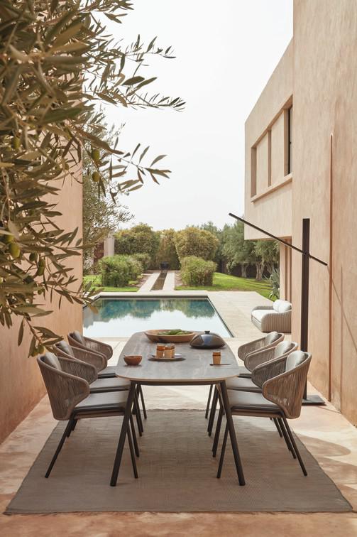 Modern Garden Furniture Outdoor Balcony Dinging Aluminum Frame Rattan Table and Chair Set