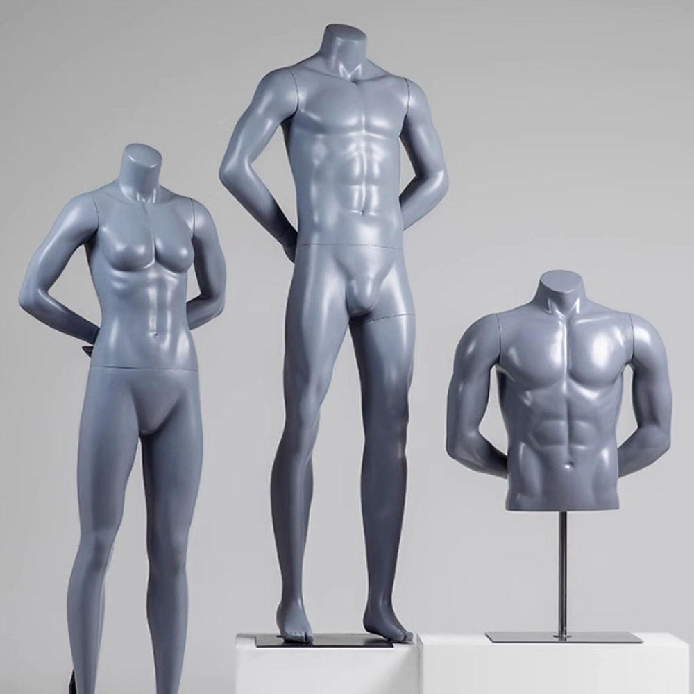 พร้อมส่งหุ่นโชว์เสื้อผ้าไม่มีหัวงานไฟเบอร์กลาสสีเทา