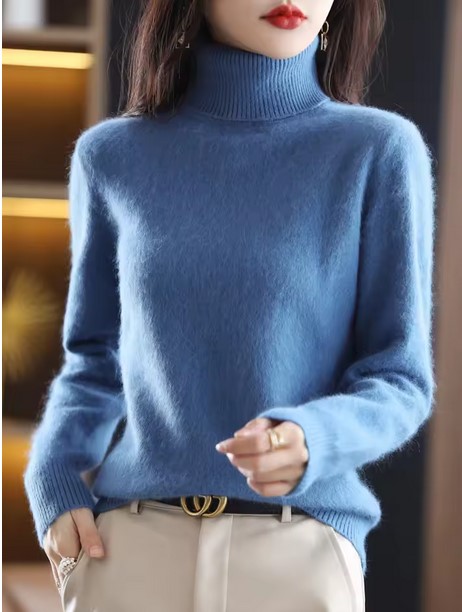 Women Sweater Turtleneck Knitted Pullovers Slim Soft Warm Female Long Sleeve
