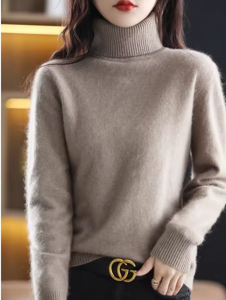 Women Sweater Turtleneck Knitted Pullovers Slim Soft Warm Female Long Sleeve