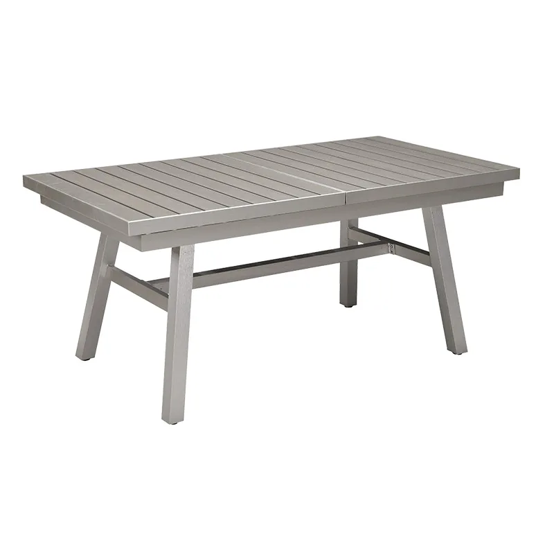 Outdoor Leisure Table And Chair Plastic Wood Dining Sets 8 Seater Outdoor Garden