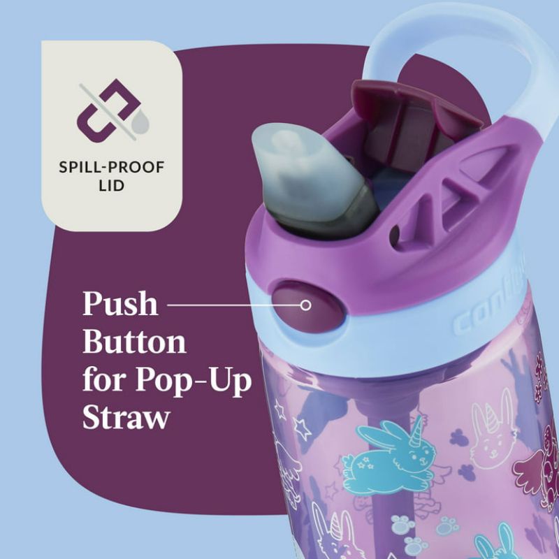 กระติกน้ำ Contigo Kids 14 oz Plastic Water Bottle with Straw Lid นำเข้าจาก USA