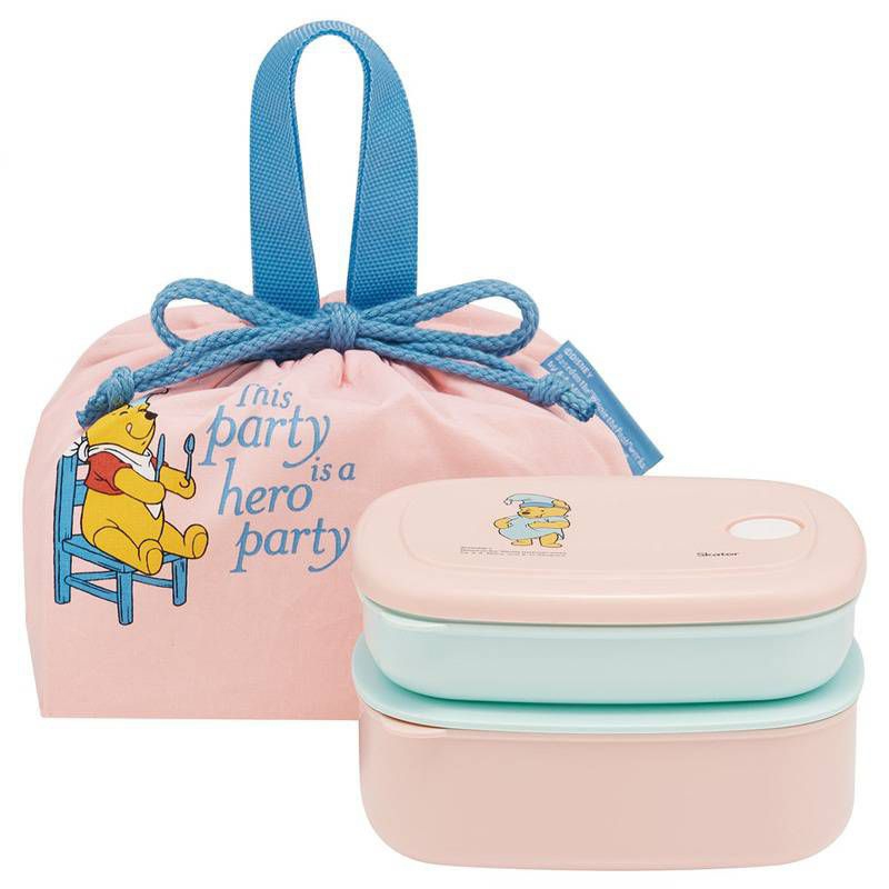 Skater - ชุดกล่องข้าว กล่องอาหาร 2 ใบ พร้อมถุงผ้าหูหิ้ว ขนาด 680 ml. Lunch set with drawstring bag