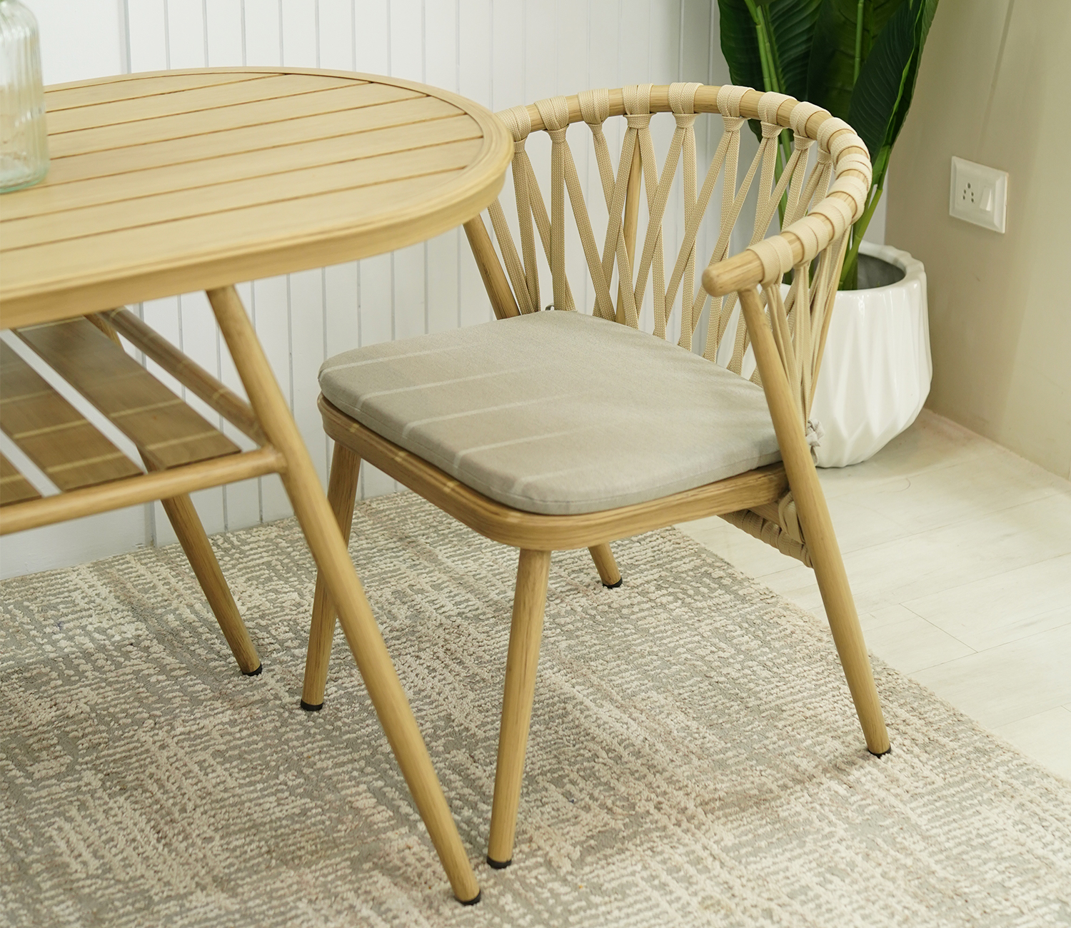 Save Place Fashion 3 Pieces Patio Restaurant Dining Furniture Waterproof Aluminium Out Door Garden Chair And Tables Set