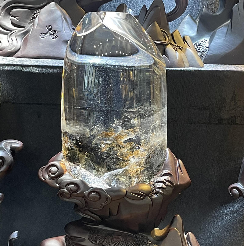 อัญมณีฮวงจุ้ยควอตซ์แฟนธอมเขียวธรรมชาติ