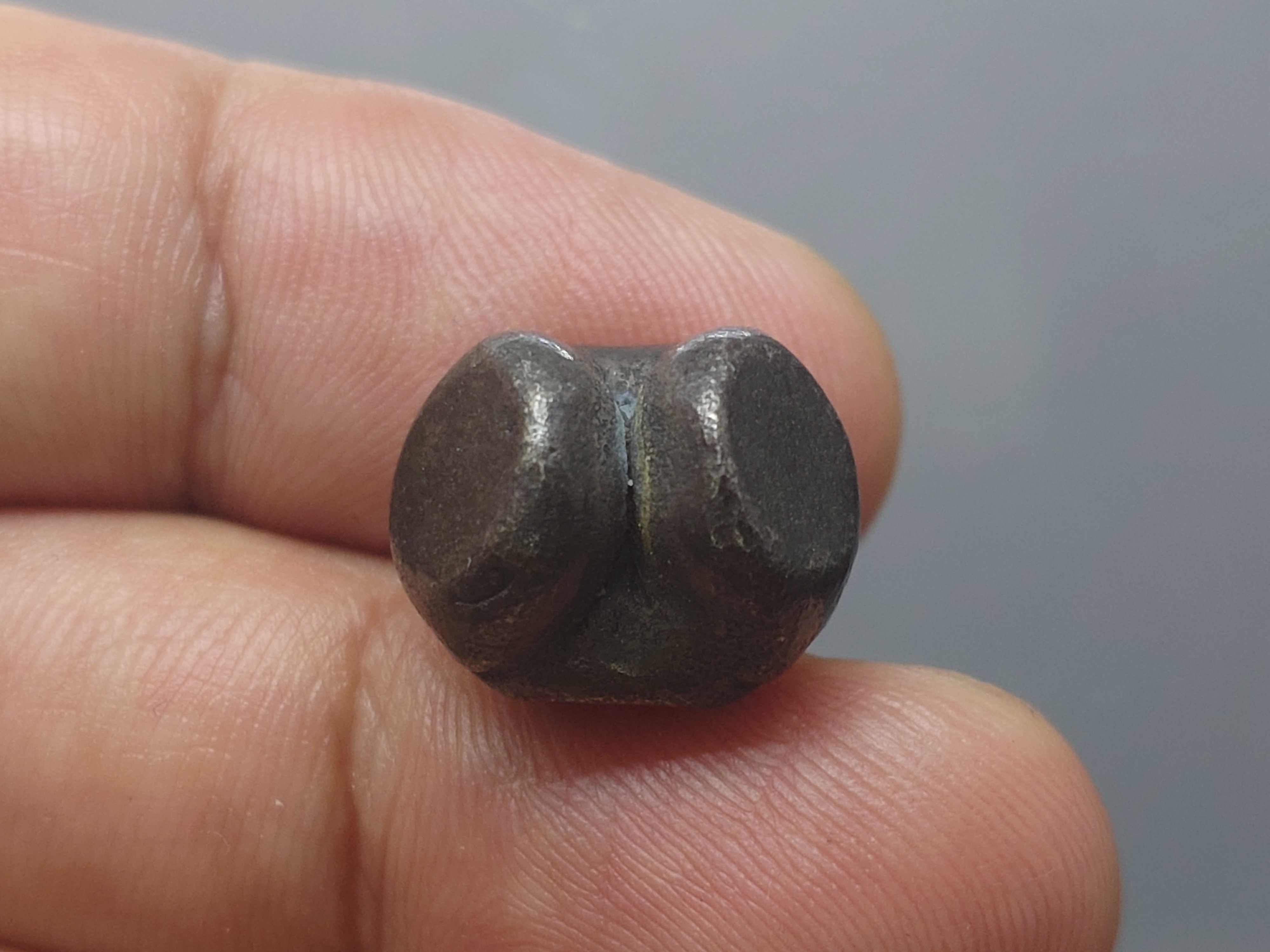 พดด้วง ขนาด 1 บาท ตราพระซ่อมดอกไม้-จักร สมัยอยุธยา พุทธศตวรรษที่ 19 - 24 ตรานิยม หายาก สภาพสวย