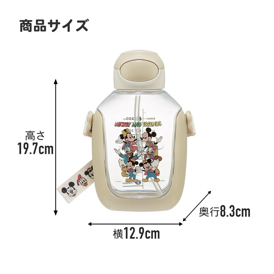 รุ่นใหม่ 2025 Skater - กระติกน้ำหลอดดูด มีสเกลบอกปริมาณน้ำ ขนาด 780 ml. One Push Straw Water Bottle