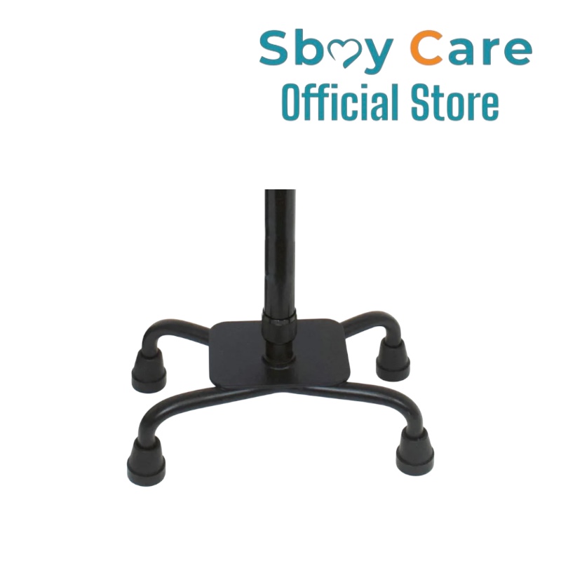 Sbay Care ไม้เท้าสี่ขา ฐานกว้างด้ามจับโค้ง FY947