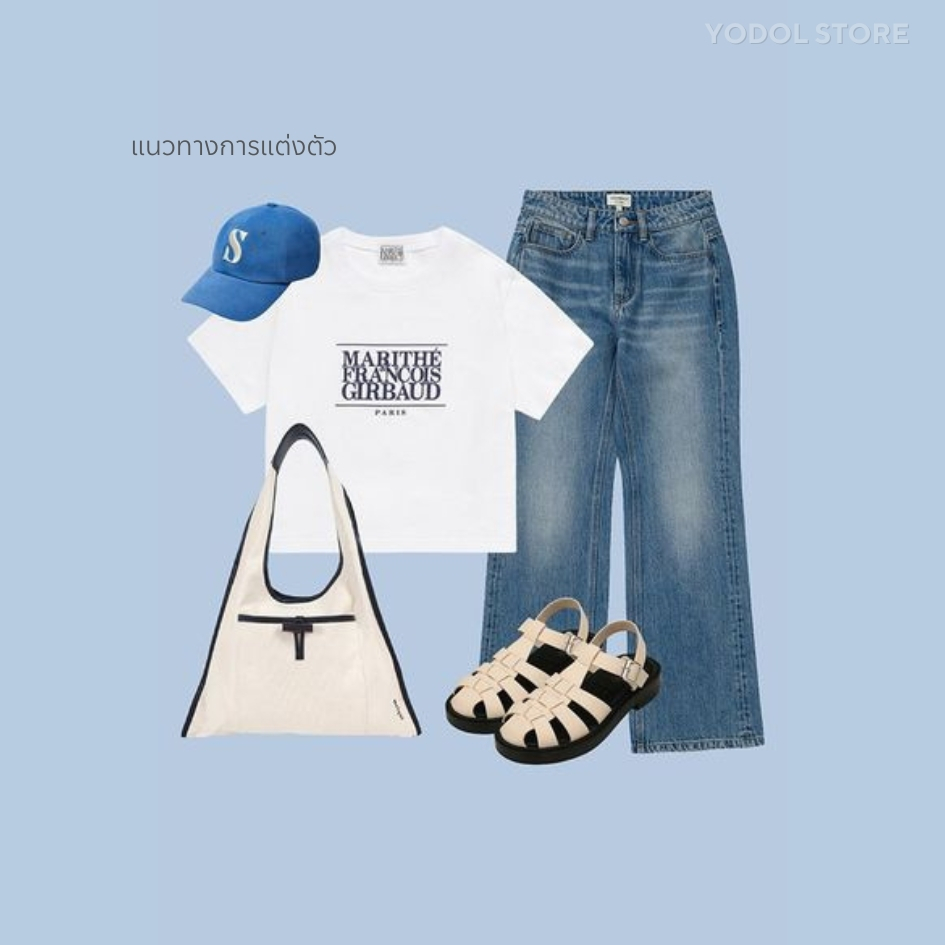 MARITHE W CLASSIC LOGO CROP TEE 8colors / เสื้อ Marithe