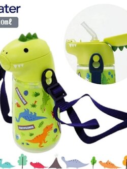 พร้อมส่ง!! Skater Die-cut straw bottle กระติกน้ำลายไดโนเสาร์ 3D