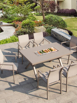 Outdoor leisure aluminum alloy barbecue put desk