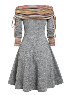 Women's Autumn/winter Off-shoulder Long Sleeve Dress