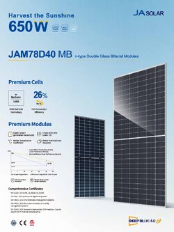 แผงโซล่าเซลล์ JA SOLAR 640W