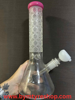 Pink Glass + 3 Marbles Bowl 33 (cm.)