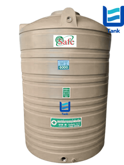 SAFE ถังเก็บน้ำ PE 6000 ลิตร สีเรียบมาตรฐาน รุ่น WT6000 มี 4 สี : ครีม,ขาว,น้ำเงิน,เทา