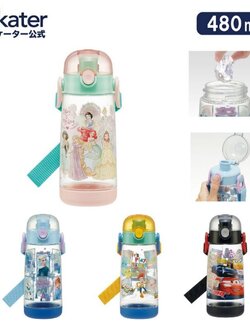 ลายใหม่ 2023!! Skater - One push direct bottle กระติกน้ำแบบยกดื่ม ลายการ์ตูนดิสนีย์สุด cute นำเข้าจากญี่ปุ่น - ขนาด 480 ml.