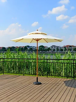 Factory direct supply 9 feet Patio Polyester Umbrella Cafe Garden Umbrella Hand Cranked Sunshade Parasol