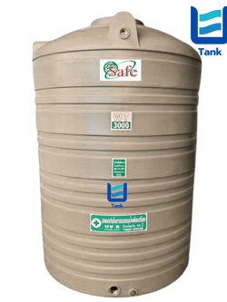 SAFE ถังเก็บน้ำ PE 3000 ลิตร สีเรียบมาตรฐาน รุ่น WT3000 มี 4 สี : ครีม,ขาว,น้ำเงิน,เทา