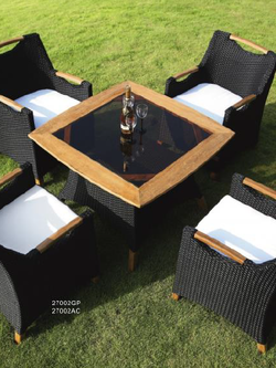 modern patio aluminum alloy cushion rattan indoor garden courtyard furniture dinning table and chair set