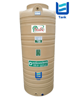 SAFE ถังเก็บน้ำ PE 750 ลิตร สีเรียบมาตรฐาน รุ่น WT750 มี 4 สี : ครีม,ขาว,น้ำเงิน,เทา