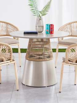 aluminum alloy new design restaurant coffee metal comfortable rope chair outdoor and indoor furniture hotel dining chair