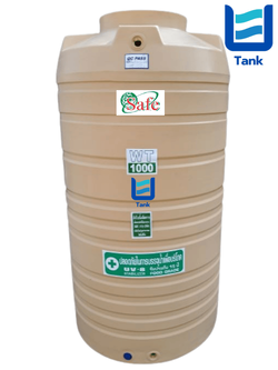 SAFE ถังเก็บน้ำ PE 1000 ลิตร สีเรียบมาตรฐาน รุ่น WT1000 มี 4 สี : ครีม,ขาว,น้ำเงิน,เทา